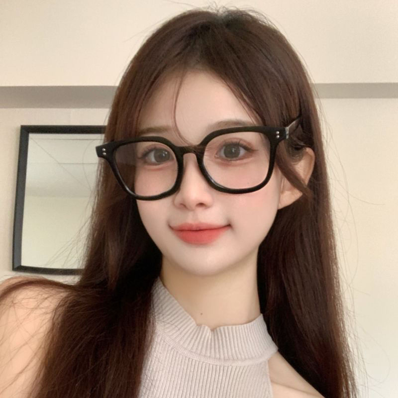 Internet celebrity black frame plain glasses Korean style trendy blue light myopia can be equipped with prescription flat mirror artifact radiation protection large frame