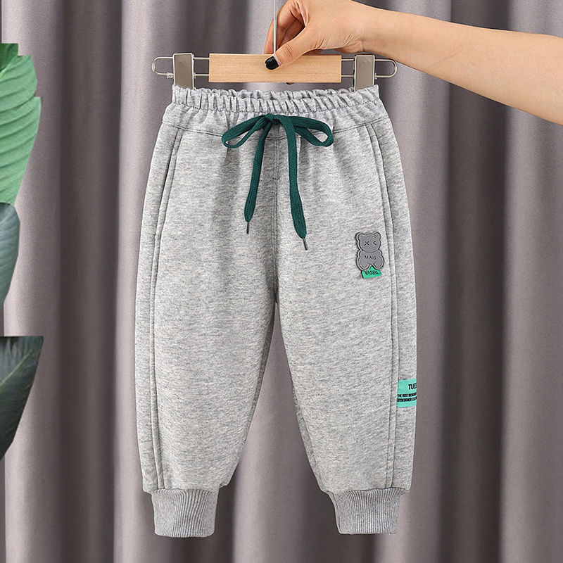 Boys' fleece pants autumn and winter  new children's casual pants street pants boys' winter sports pants thickened