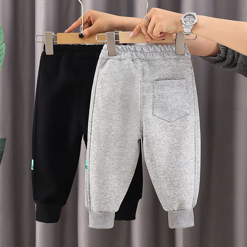 Boys' fleece pants autumn and winter  new children's casual pants street pants boys' winter sports pants thickened