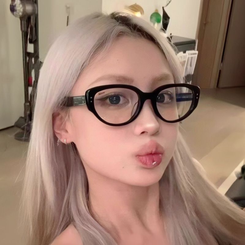 復古黑框素顏眼鏡粗邊神器眼睛貓眼鏡框方圓臉顯可配度數近視藍光