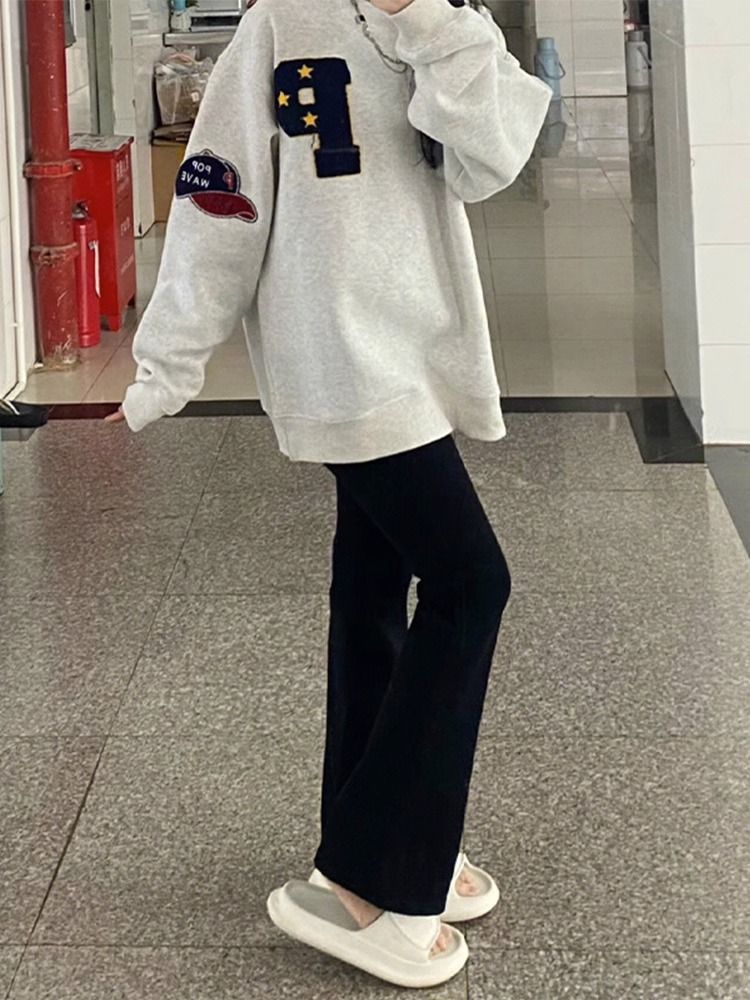 秋季微喇牛仔褲女喇叭褲修身顯瘦小個子高腰黑色馬蹄闊腿拖地褲子