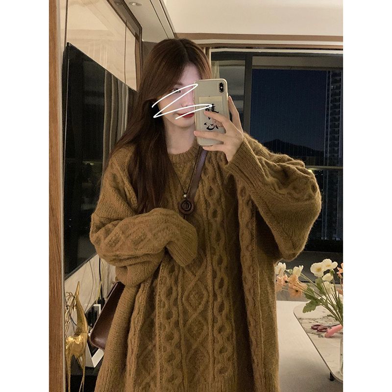 2022年新款高級感軟糯慵懶風毛衣女秋冬季外穿加厚上衣小眾設計感