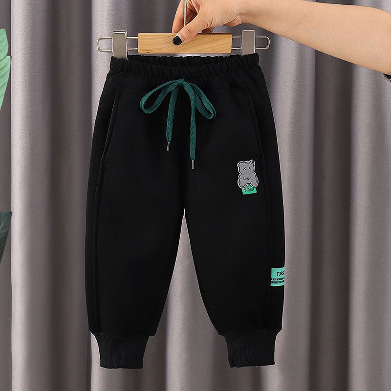 Boys' fleece pants autumn and winter  new children's casual pants street pants boys' winter sports pants thickened