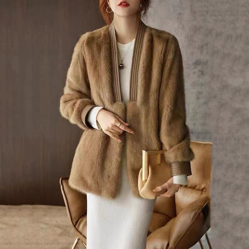 Maillard Imitation Mink Rabbit Velvet Jacket Women's Autumn and Winter New Versatile Fashion Loose Fur One-piece Thickened Top