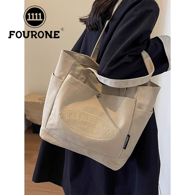 Canvas bag women's new fashion large-capacity shoulder armpit bag casual versatile handheld tote bag