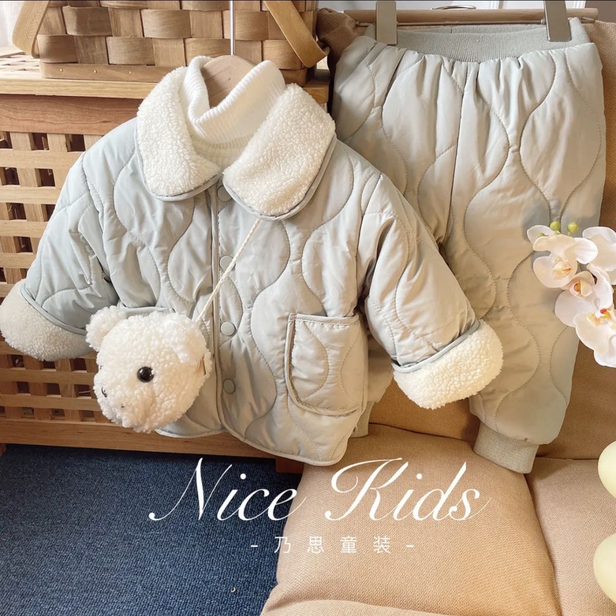 棉服宝宝外套儿童加绒新款洋气保暖男童女童冬装加厚小童棉衣