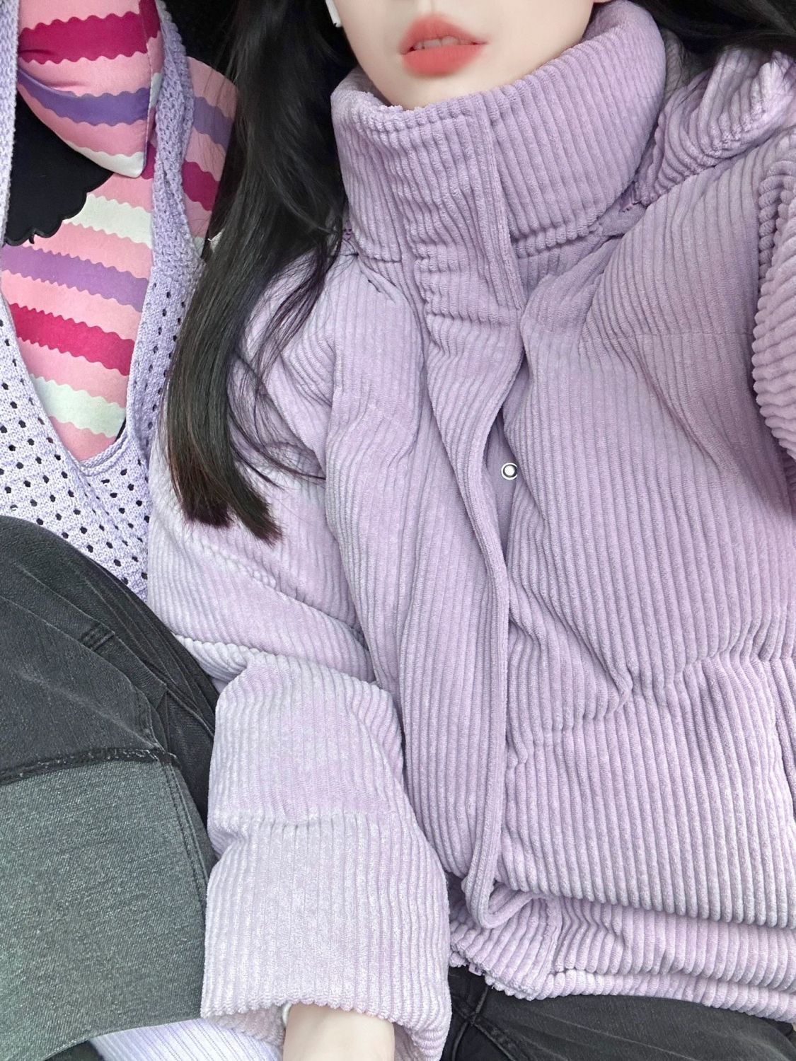 胖mm甜美可愛燈芯絨保暖棉服女大碼復古個性寬鬆加絨棉衣麵包服潮