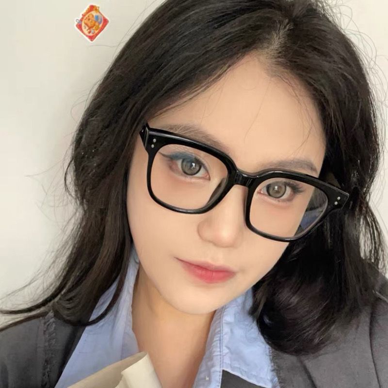 素顏網紅黑框平光鏡眼鏡神器韓版潮眼鏡框近視可配度數防輻射藍光