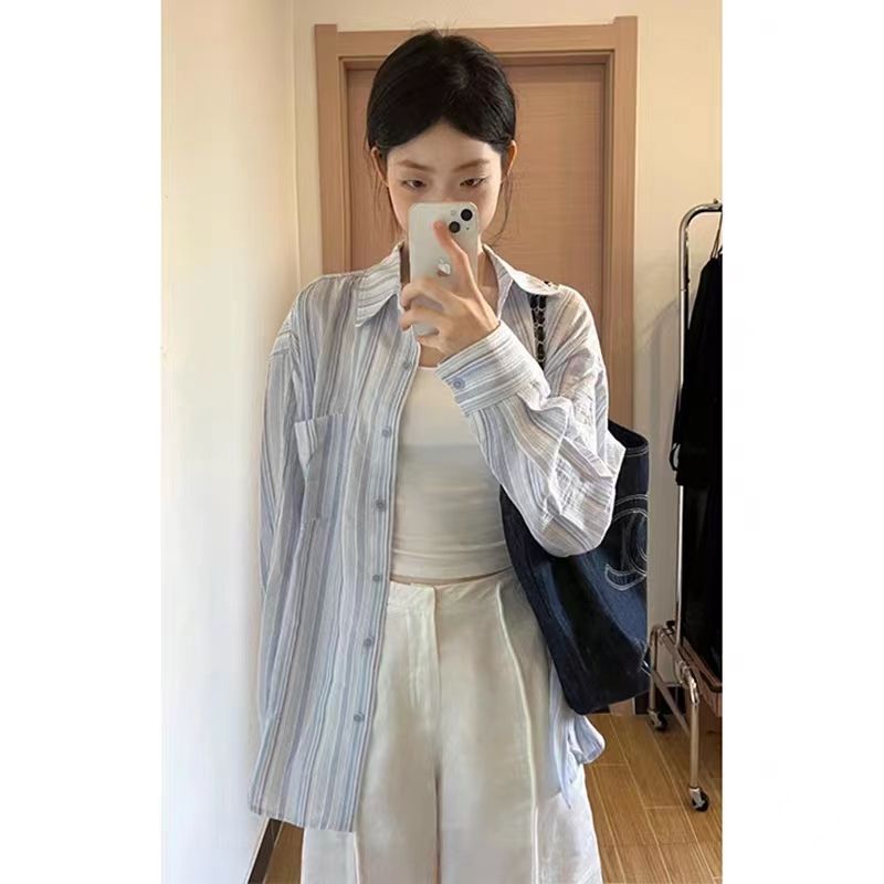 CONGRAZIO襯衫女氣質長袖襯衣女23春夏新款高端設計感小眾上衣女