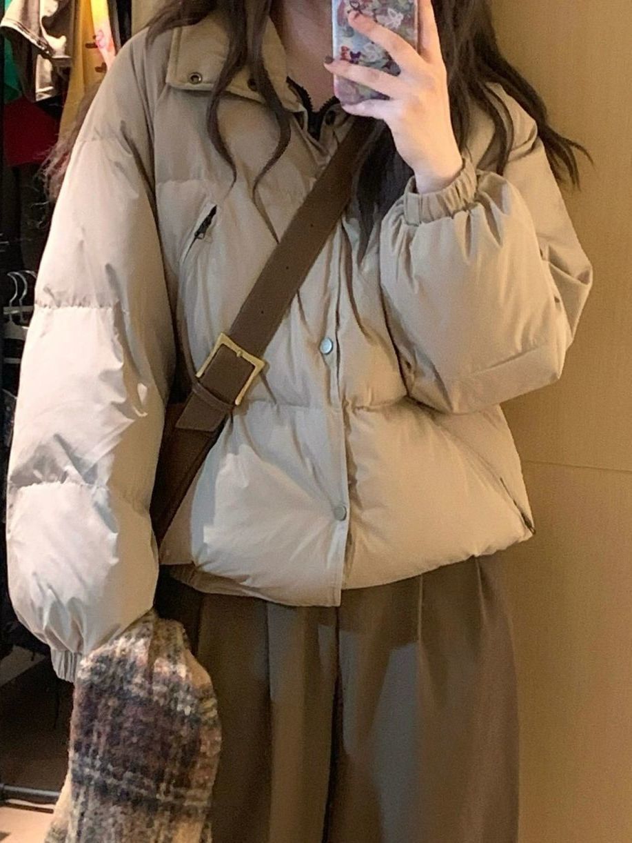 胖mm美式復古保暖麵包服女大碼美拉德小眾休閒寬鬆顯瘦棉衣外套潮