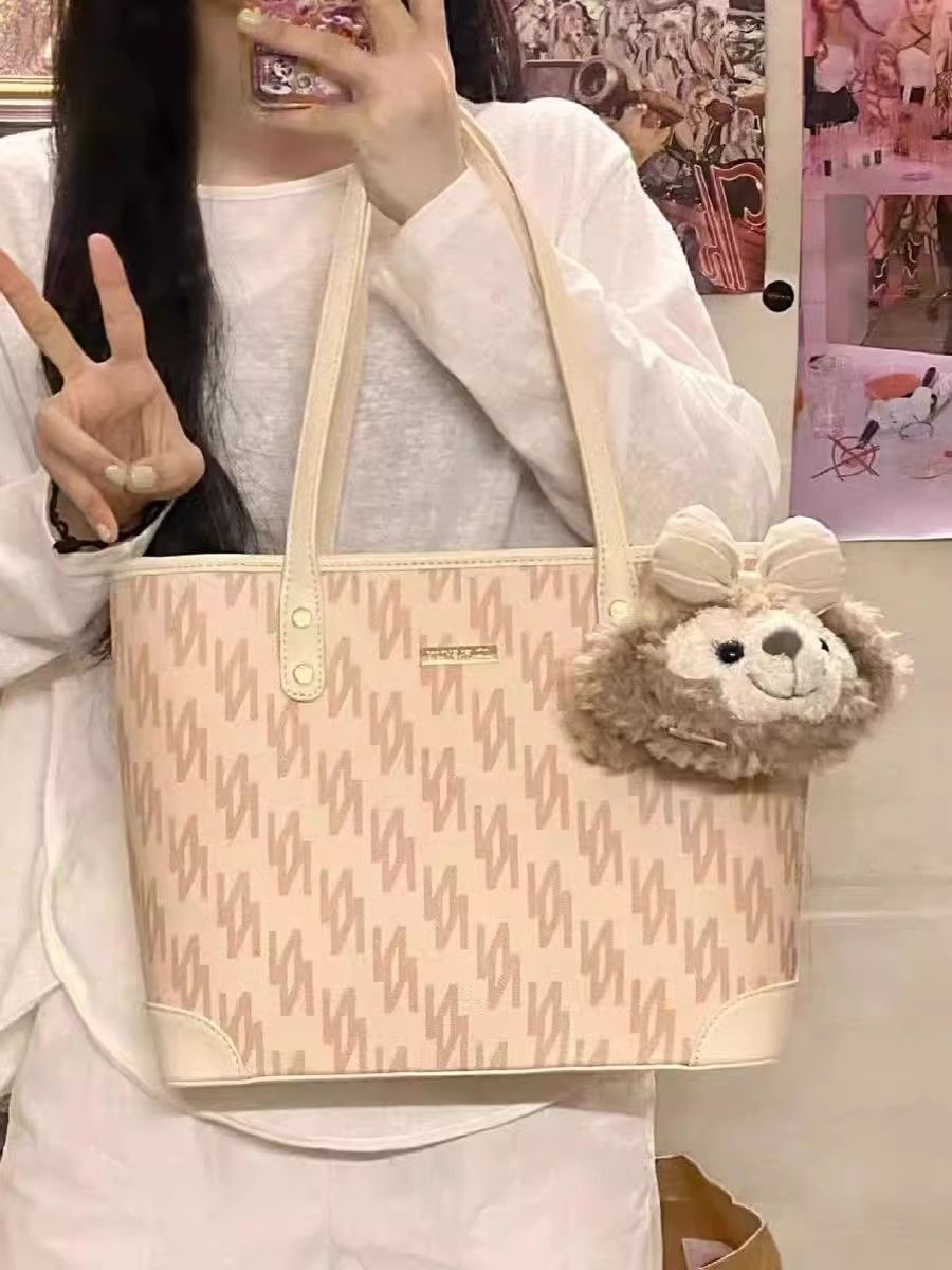 韓版時尚百搭托特包包大容量2023新款大學生上課通勤單肩手提包女