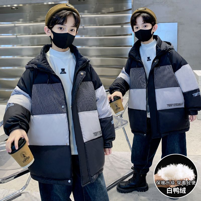 男童羽絨服冬季2023新款兒童冬裝白鴨絨外套加厚男孩上衣秋冬炸街