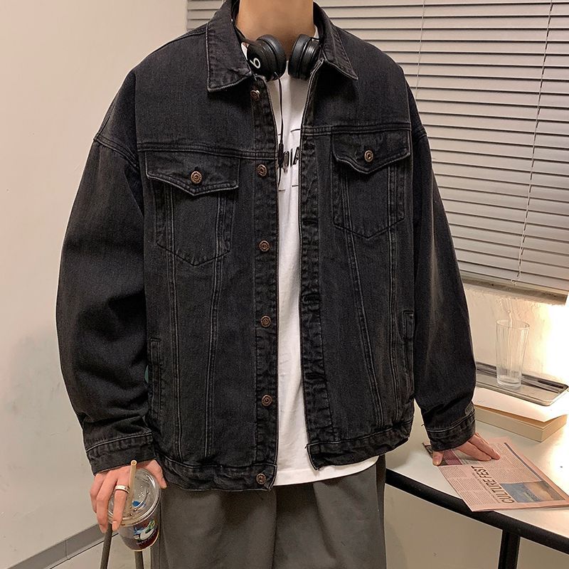 牛仔外套男秋季新款潮流寬鬆痞帥百搭美式復古高街潮牌青少年夾克