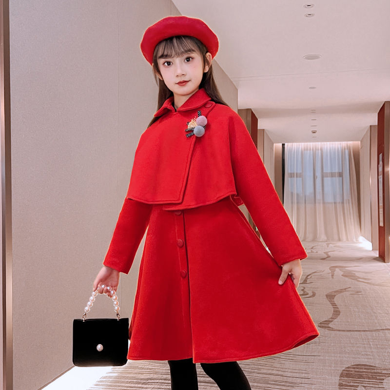女童連衣裙套裝秋冬款2023新款兒童公主裙寶寶時髦洋氣穿搭兩件套
