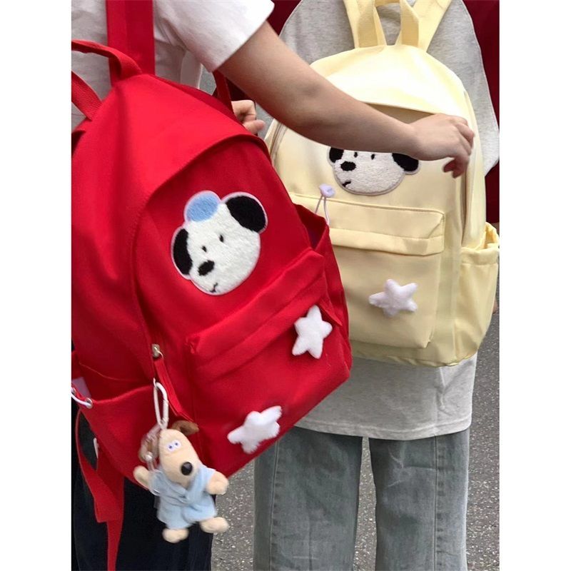 Original puppy schoolbag female college birthday style simple and versatile ins style high school student backpack niche color matching