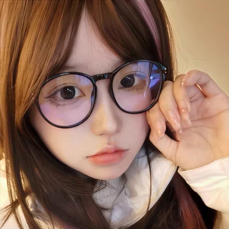 素颜复古近视超轻度数可配眼镜神器韩版潮显瘦黑框近视眼镜平光镜