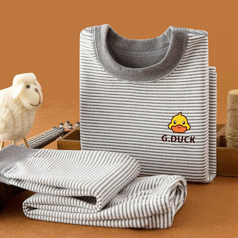 Children's pajamas, velvet suit, thermal underwear, autumn and winter, boys and girls, baby bottoming home clothes, autumn clothes and long trousers