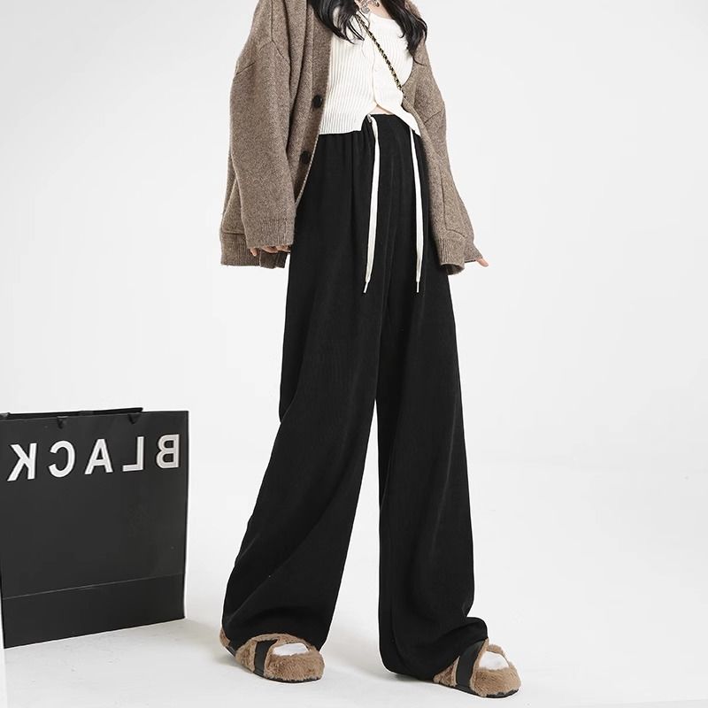 Miduli maternity pants autumn and winter  new outer wear wide-leg pants winter plus velvet thickened straight pants winter wear