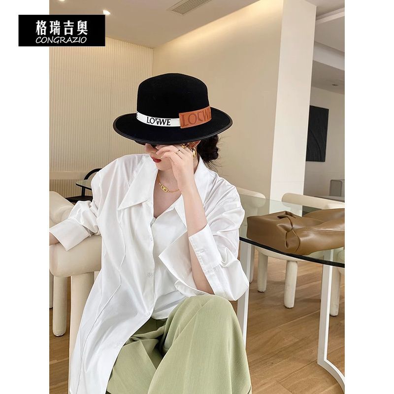 CONGRAZIO/格瑞吉奧簡約氣質通勤百搭襯衫法式內搭長袖白色上衣女