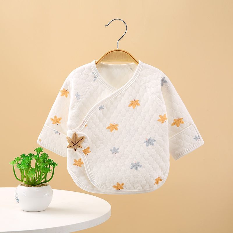 【2件纯棉A类】新生婴儿半背衣初生刚出生无骨秋冬季宝宝保暖上衣