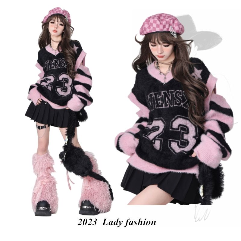 kellykitty記憶中的轉校生 黑色2023秋冬學院風毛衣長袖甜酷上衣