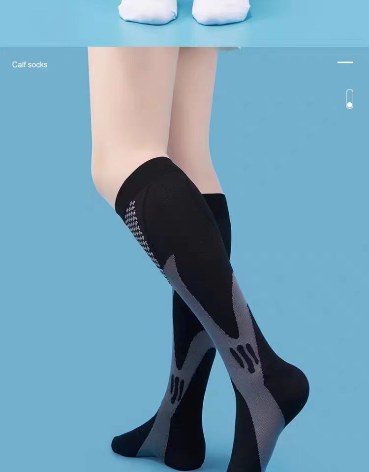 Professional sports calf compression running marathon fitness cycling basketball skipping rope pressure socks long tube_voghion.com