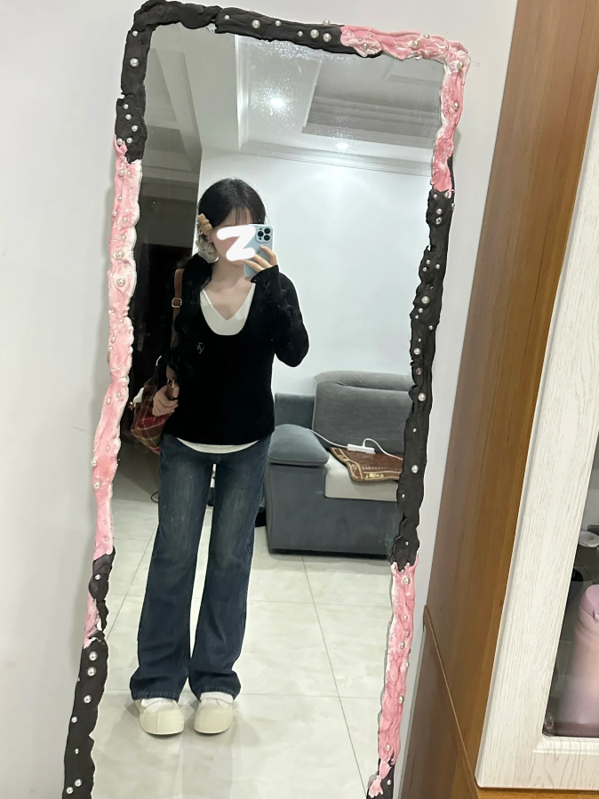 假兩件v領長袖衫女2023年早秋季修身秋冬內搭打底衫上衣