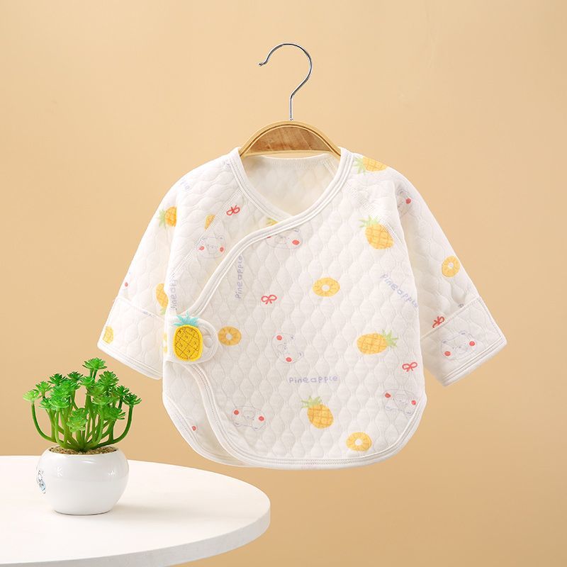 【2件纯棉A类】新生婴儿半背衣初生刚出生无骨秋冬季宝宝保暖上衣