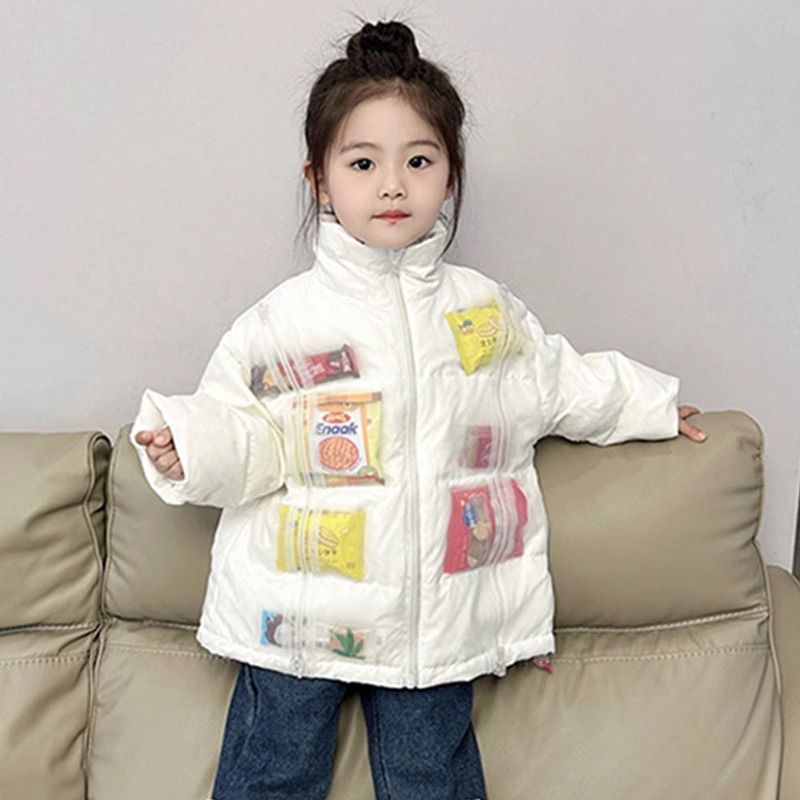 儿童棉袄2023冬季新款外套加厚保暖防风面包服女宝DIY放福袋红包