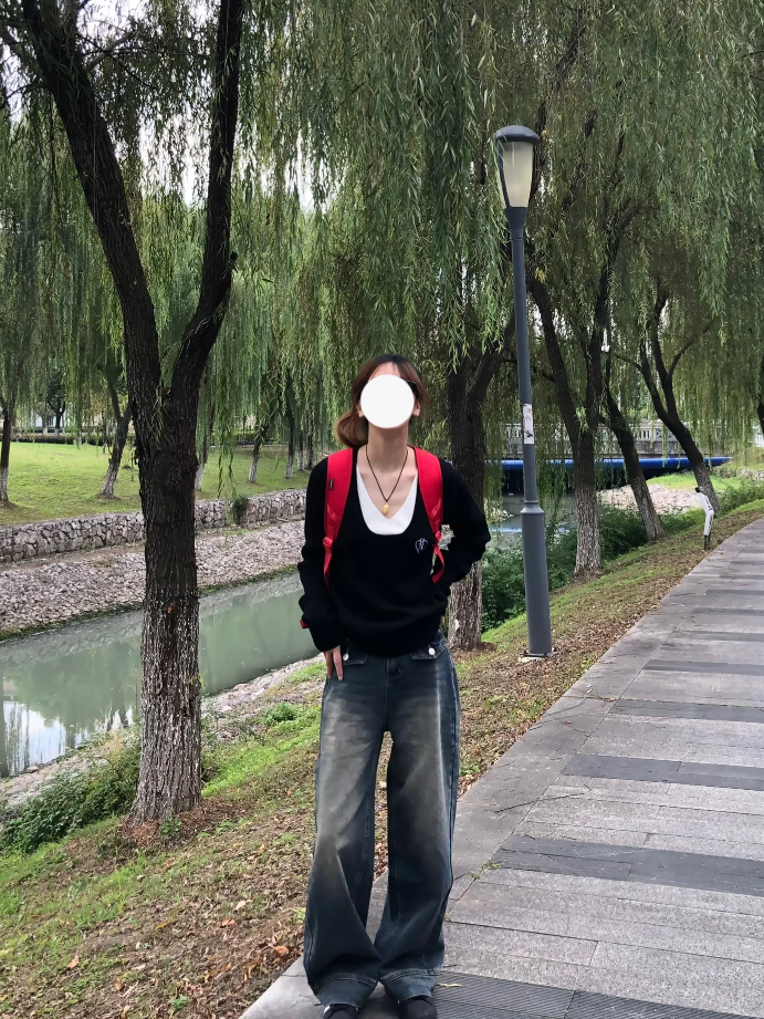 美式假兩件黑色長袖T恤女裝秋冬設計感小眾修身內搭上衣
