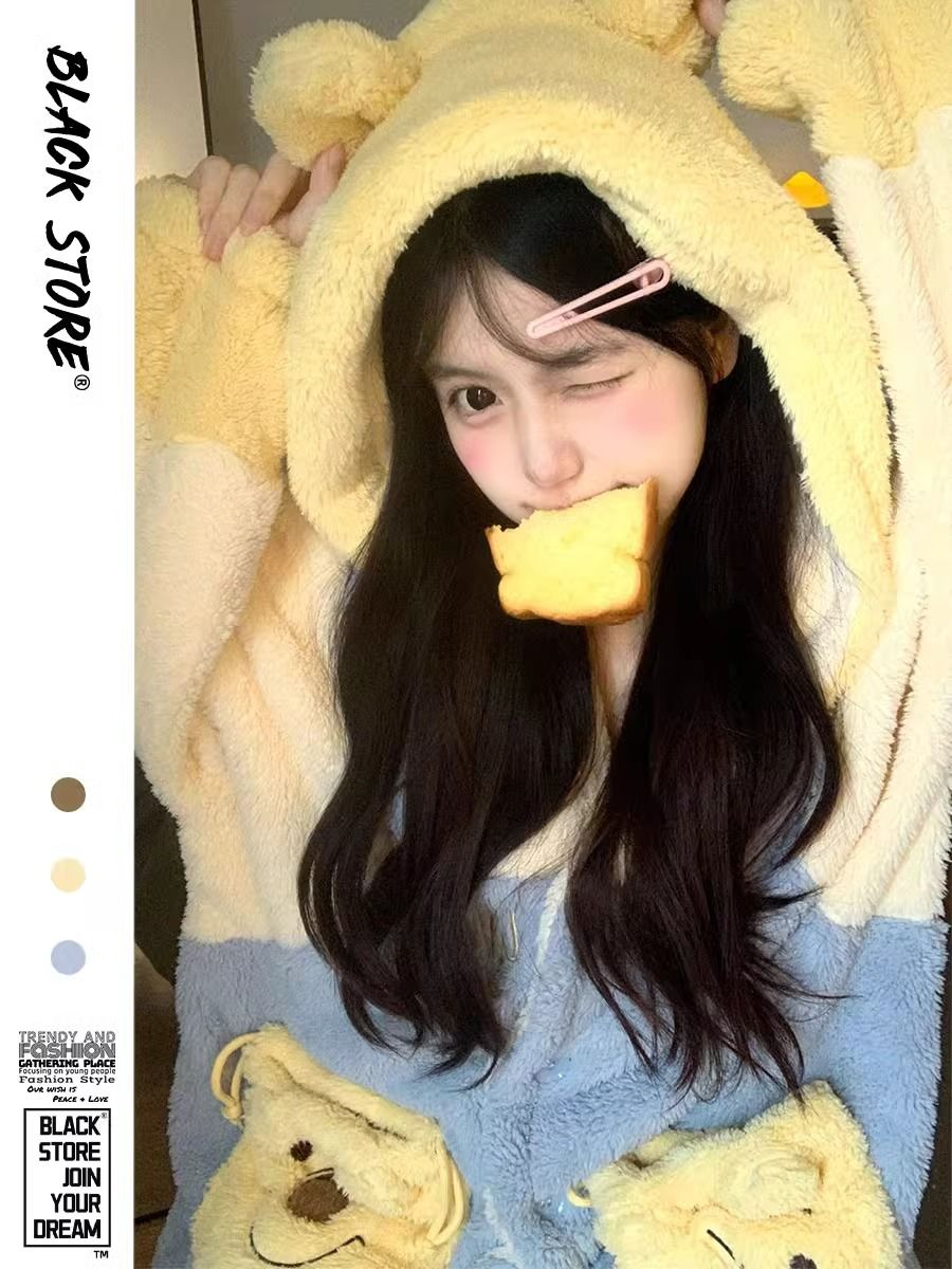 加厚珊瑚絨睡衣女冬季2023年保暖睡裙法蘭絨連帽可外穿家居服睡袍