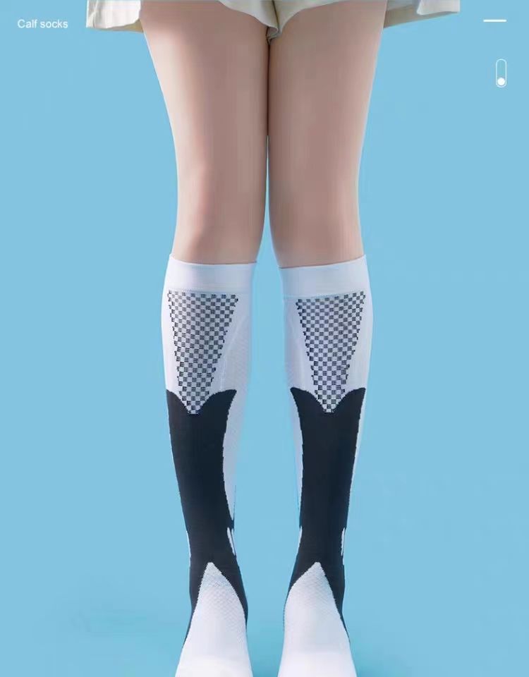 Professional sports calf compression running marathon fitness cycling basketball skipping rope pressure socks long tube_voghion.com