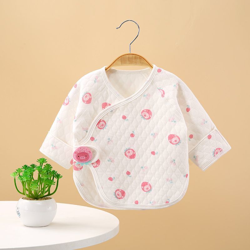 【2件纯棉A类】新生婴儿半背衣初生刚出生无骨秋冬季宝宝保暖上衣