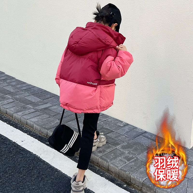 女童羽絨服2023新款白鴨絨兒童韓版冬季加厚女孩冬裝外套大童洋氣