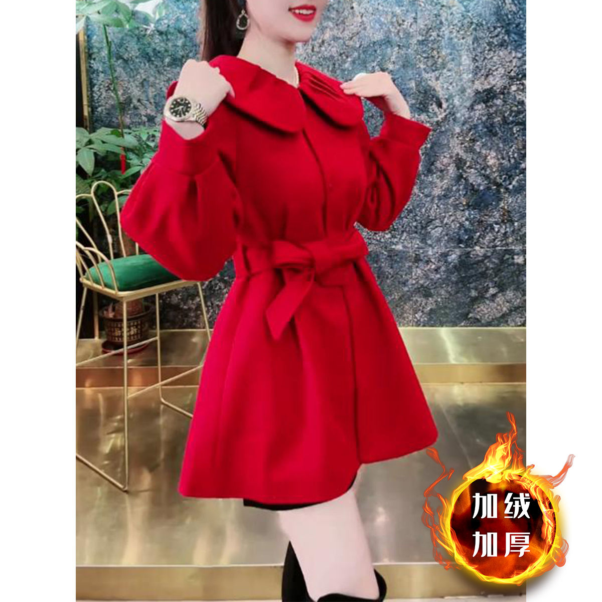 2023 Autumn and Winter New Style Small Stylish Fashionable Waist Slimming Loose Versatile Casual Doll Collar Jacket for Women
