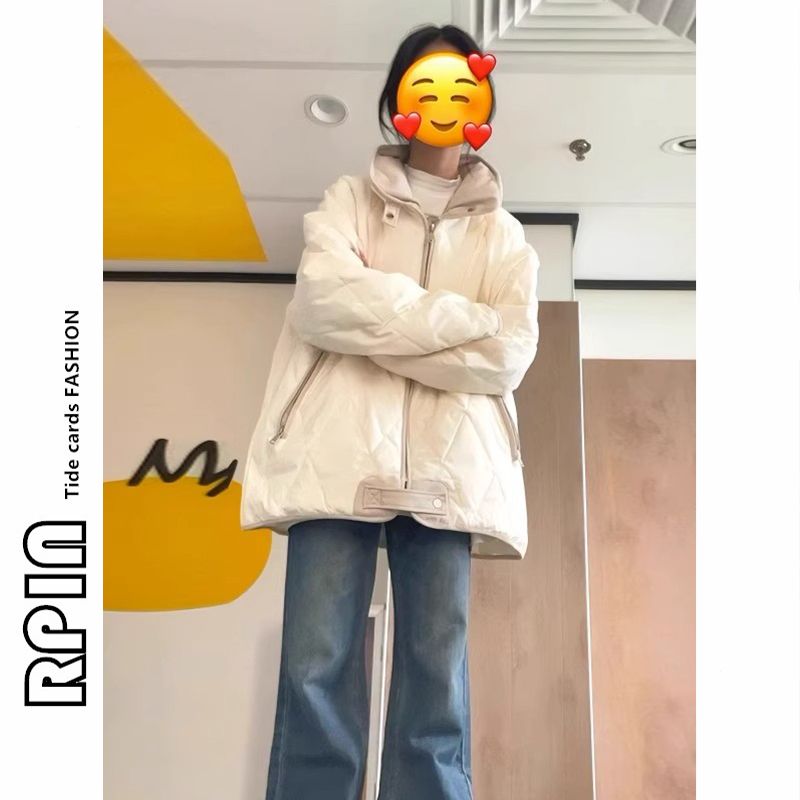 RPIN大碼羽絨棉服女秋冬夾棉2023新款情侶棉襖冬季菱格外套棉衣潮