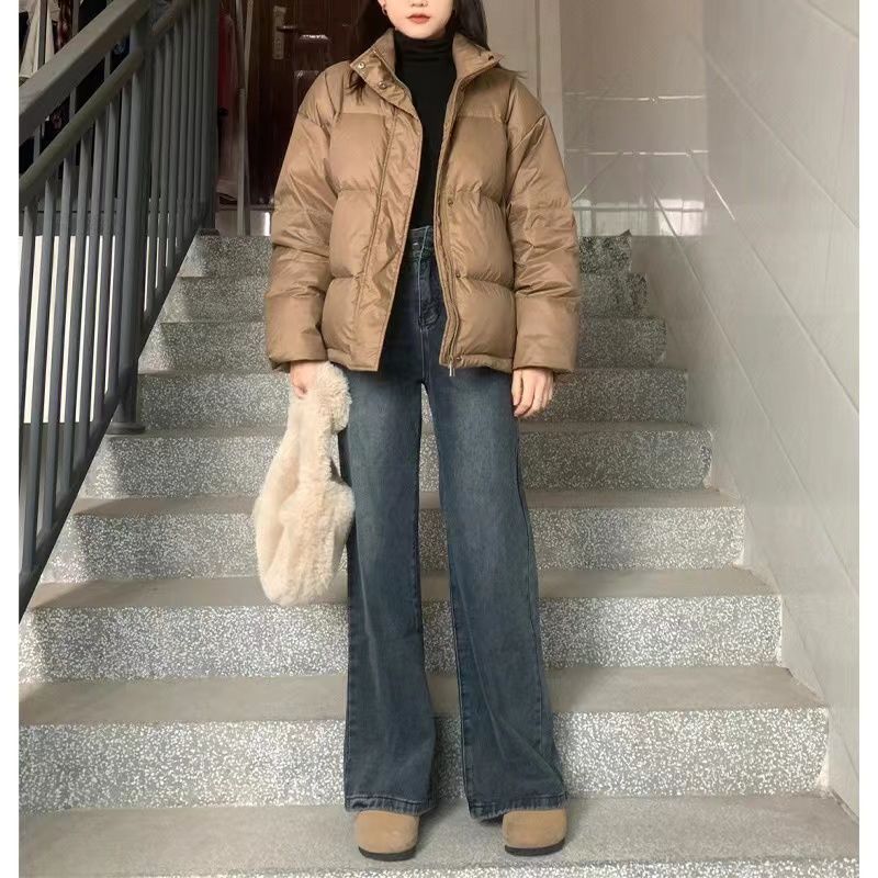 大碼微喇牛仔褲女梨形身材加絨加厚2023新款胖mm遮胯顯瘦闊腿褲女