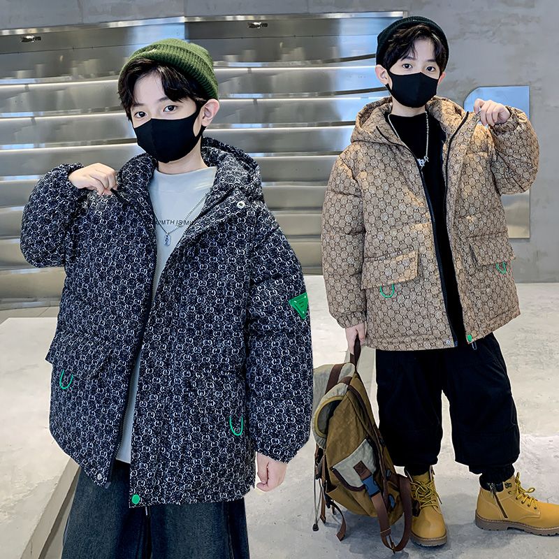 兒童裝男童羽絨棉服冬季2023新款洋氣外套中大童男孩秋冬款夾棉衣