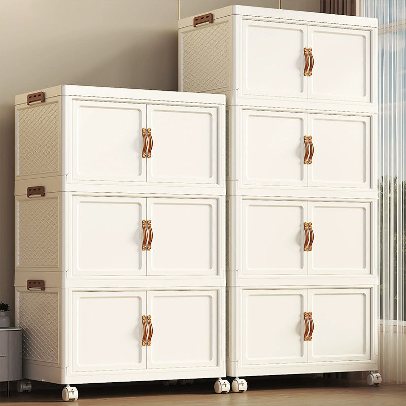 免安装收纳柜可折叠多层收纳箱零食整理柜家用卧室衣柜对开门鞋柜