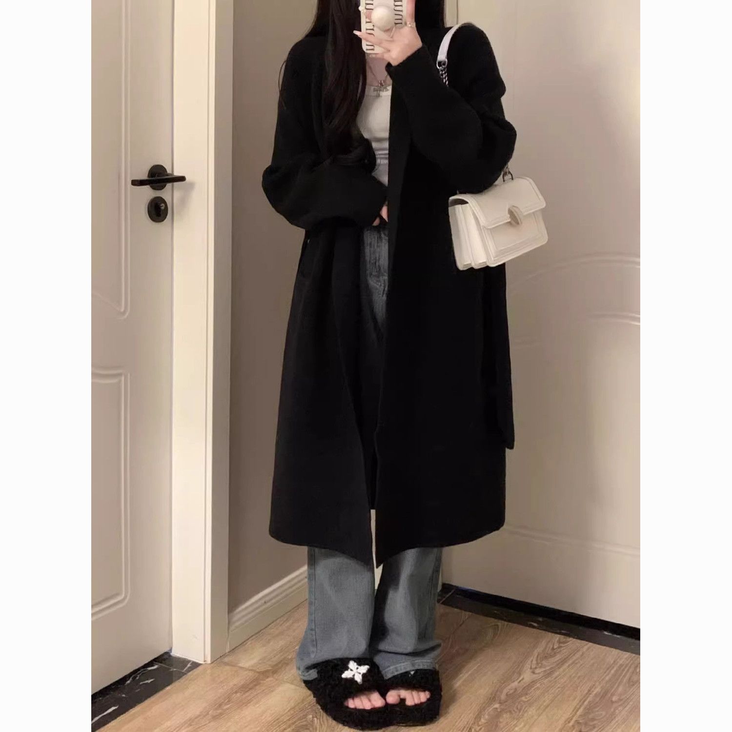 中長款毛衣外套女2023秋冬新款美拉德復古慵懶風針織開衫爆款上衣