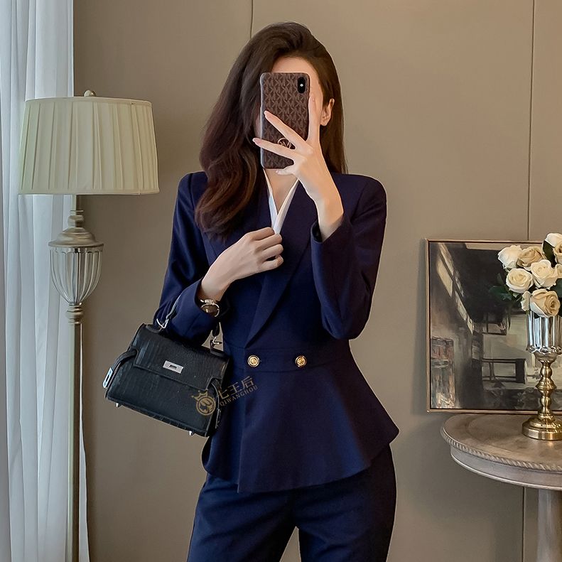 西裝外套女秋季2023新款職業正裝氣質女神范高端西服套裝工作服女