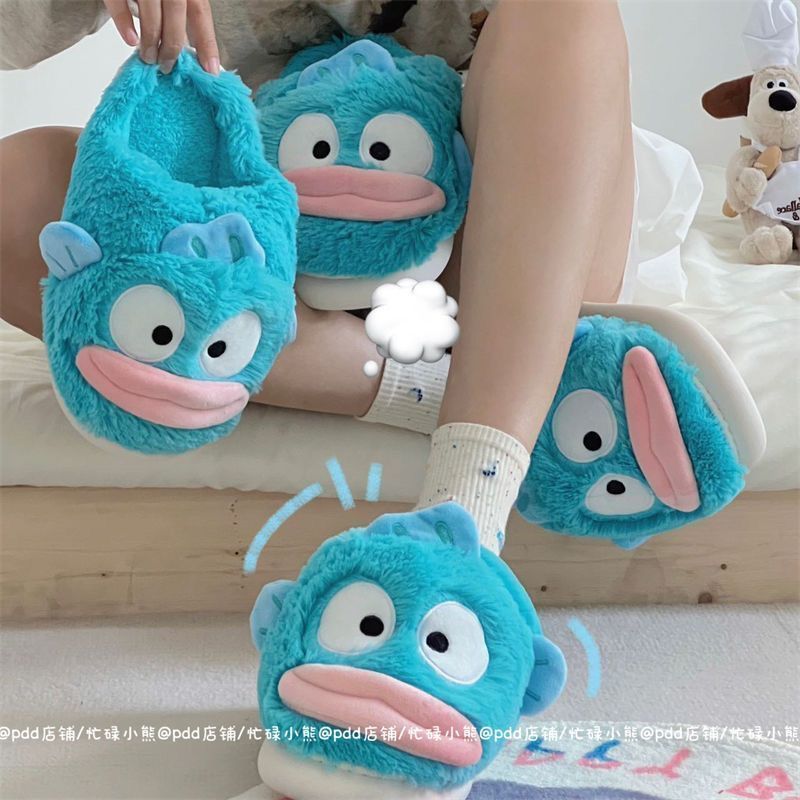 Autumn and winter thickened non-slip clownfish cartoon student warm thick-soled non-slip home dormitory Baotou cotton slippers