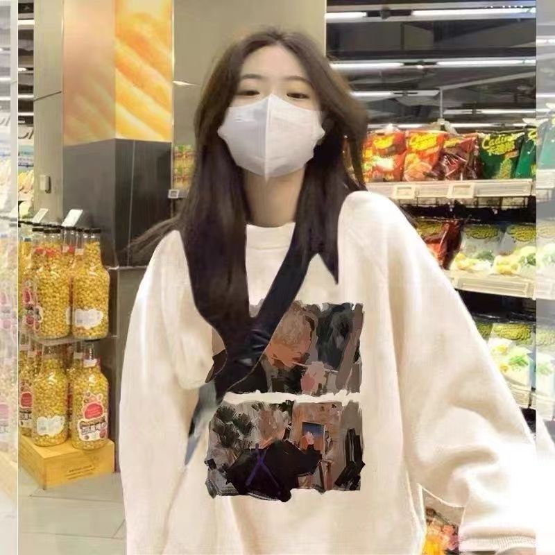 2023春秋薄款衛衣女oversize寬鬆學生美式上衣服秋冬季加絨厚外套