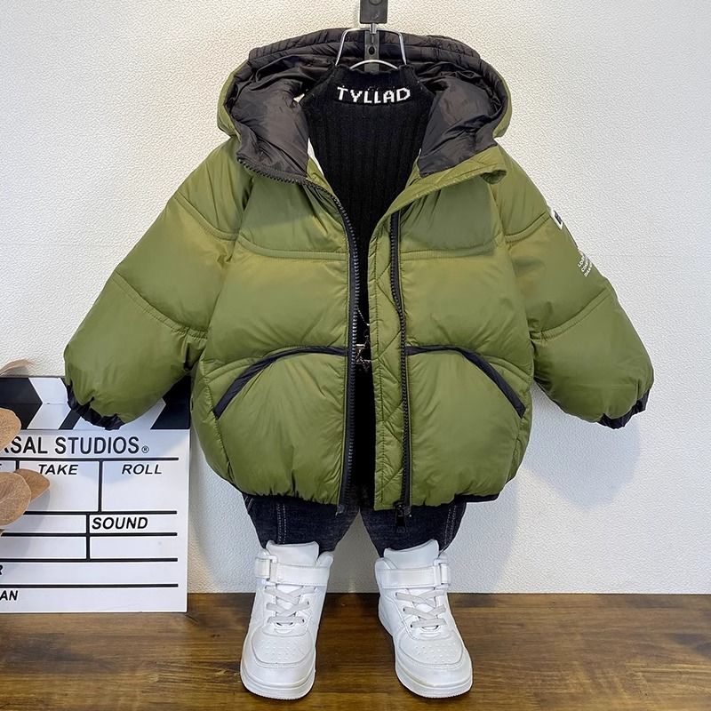 男童冬季羽絨服2023新款兒童加厚棉衣男孩寶寶冬裝免洗白鴨絨外套