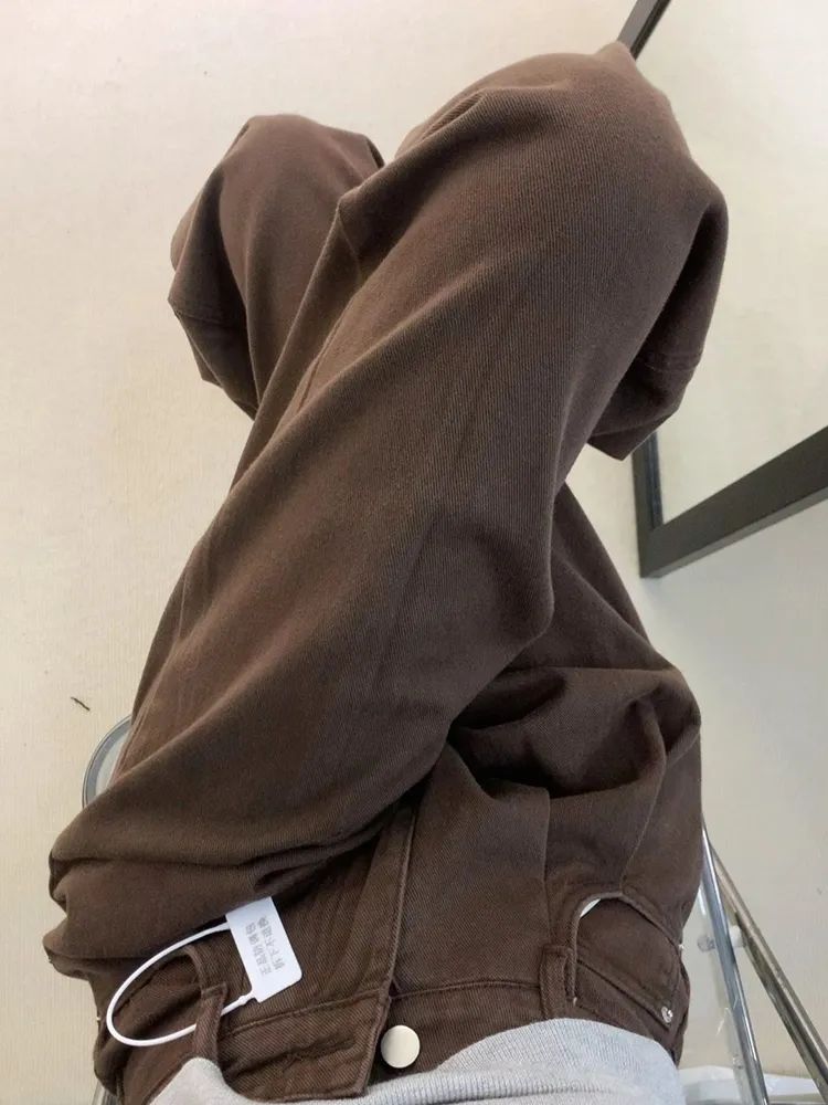 美拉德穿搭牛仔褲女秋季新款高腰寬鬆闊腿顯瘦百搭直筒拖地褲子潮