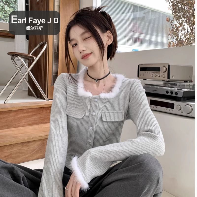 辣妹新款2023春秋季薄款鈕扣長袖T恤女修身不規則打底衫上衣潮ins