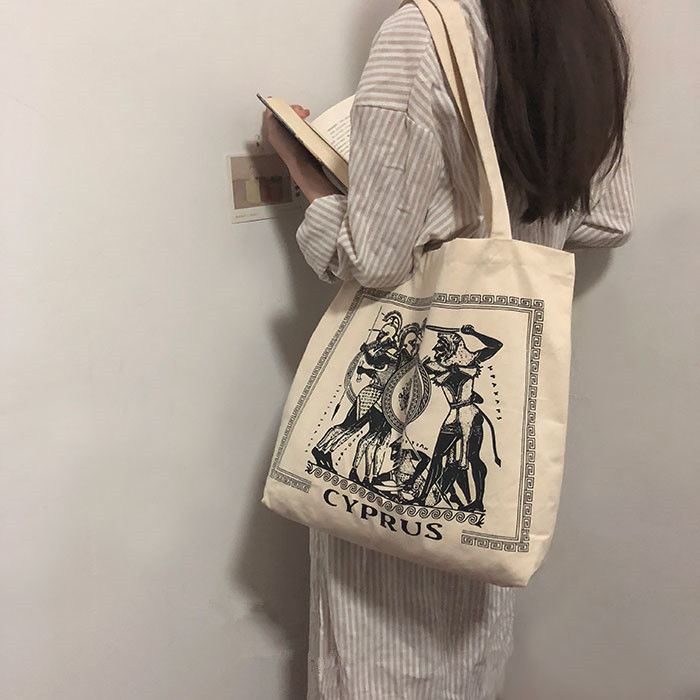 Student canvas bag can hold books in class niche design shoulder bag women's new large capacity ins versatile portable