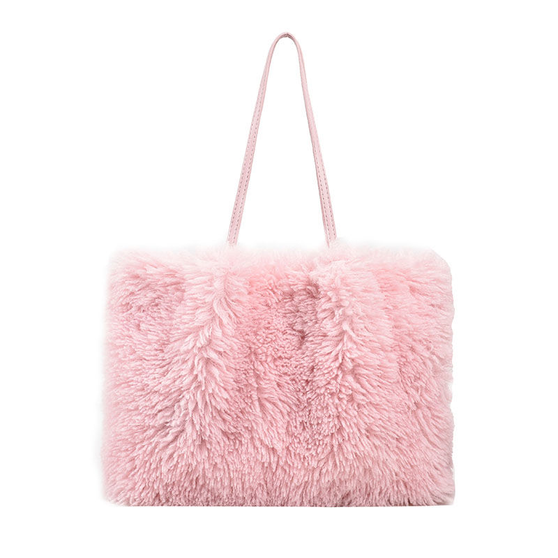 Hierscht- a Wantermoud fir Fraen 2023 Nei Koreanesch Plüsch One-Shoulder Handheld Tote Bag Ins_voghion.com