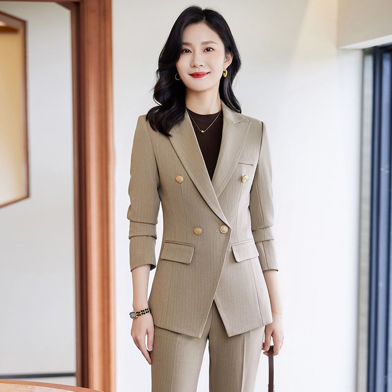氣質休閒西裝套裝女高級感2023秋冬女神范西服職業套裝正裝兩件套