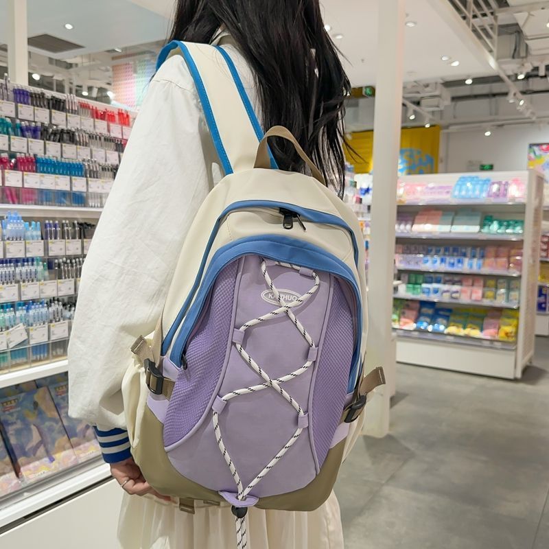 日系毛絨絨女可愛少女雙肩包森系百搭潮2023新款初中學生上課書包